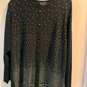 Black and Green Women's Cardigan D&D Collection